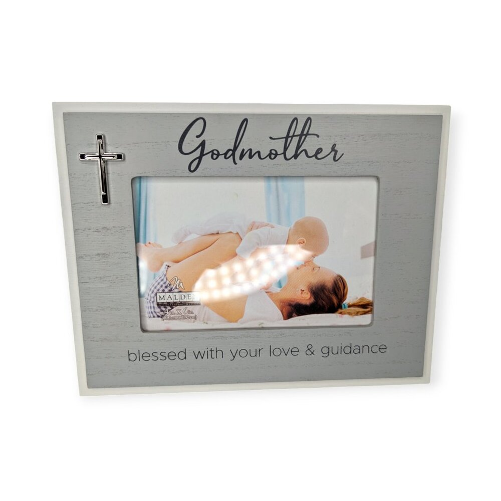 Malden 4" x 6" Godmother Frame with Metal Cross NWT
